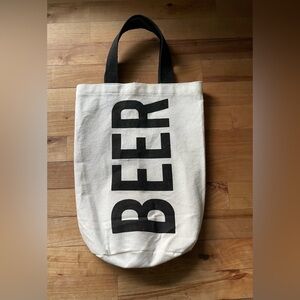 Canvas Tote Bag with Black Handles